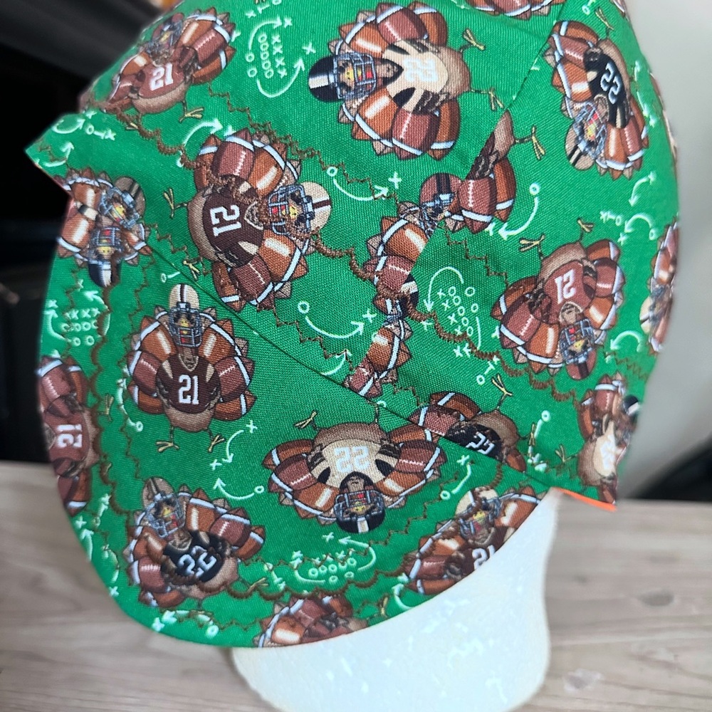 Green Football Patterned Hat